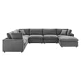thumbnail image 4 of Modway Commix 7-Piece Down Filled Overstuffed Performance Velvet Sectional Sofa in Gray, 4 of 10