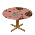 thumbnail image 3 of BCIIG Birds Polka Dots Whimsical Round Table Cover Stain Resistant Washable Indoor Outdoor Kitchen Dining Wedding Parties 100% Polyester 38"-42, 3 of 8