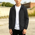 thumbnail image 5 of VEKDONE Big Boys Girls Lightweight Windbreaker Kids Hooded Full Zip Jacket Windproof Outdoor Casual School Active Outerwear Black,16-17Years, 5 of 8