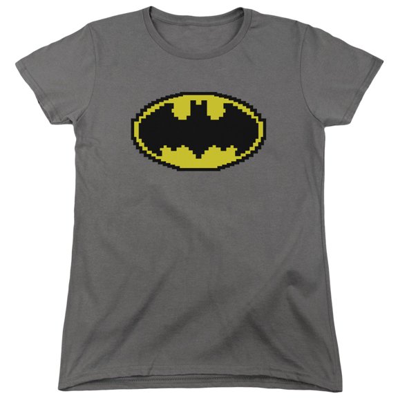 Batman Pixel Symbol S/S Women's T-Shirt-Charcoal
