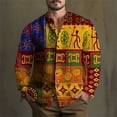 thumbnail image 4 of Camisa étnica vintage tribal africana para hombre, camisa informal de moda formal para hombre, ropa de lujo para hombre, blusas sueltas de alta calidad, prendas de vestir, 4 of 5
