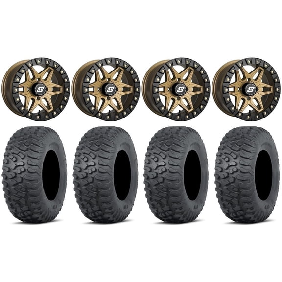 Sedona Split 6 Bdlk 14" Wheels Br  30mm 28" Terra Hook Tires Polaris RZR XP 1000 / PRO XP / Ranger XP 900/1000