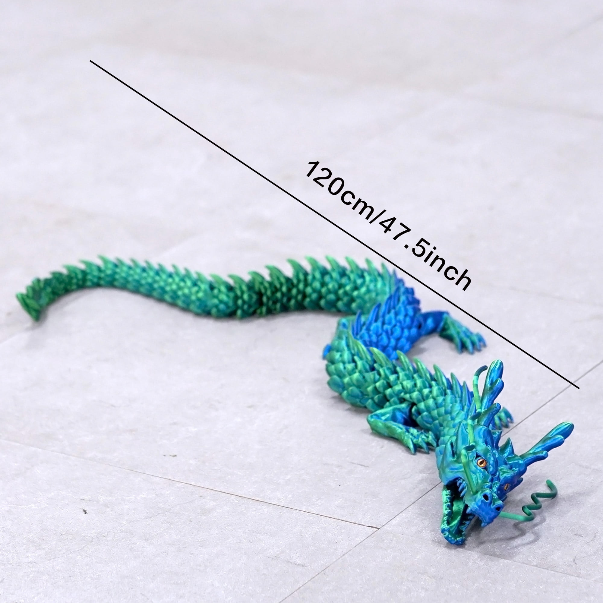 47.3inch Super Large 3D Printed Dragon Models,Flexible Joint Animal lacertid Figurines, 3D Printing Stuff Cheap,Stress Relief, Fidget restlessness, ADHD Toys, Surprise Fantasy Gifts (47.3inch)