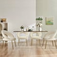 thumbnail image 4 of Modern Velvet Dining Chairs Set of 2, Comfort Accent Chairs with Curved Open Backrest and Metal Legs, Upholstered Dining Room Chair for Living Room, Bedroom, Kitchen, White, 4 of 9