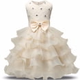 thumbnail image 1 of AAMILIFE Filles Dentelle Fleur Princesse Robe Vêtements Mariage Soirée Fracas Tulle Robe Enfants Robes, 1 of 3