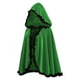 thumbnail image 4 of Christmas Cloak for Women Casual Print Lace Pleated Lace Solid Color Hooded Short Velvet Cape, 4 of 6