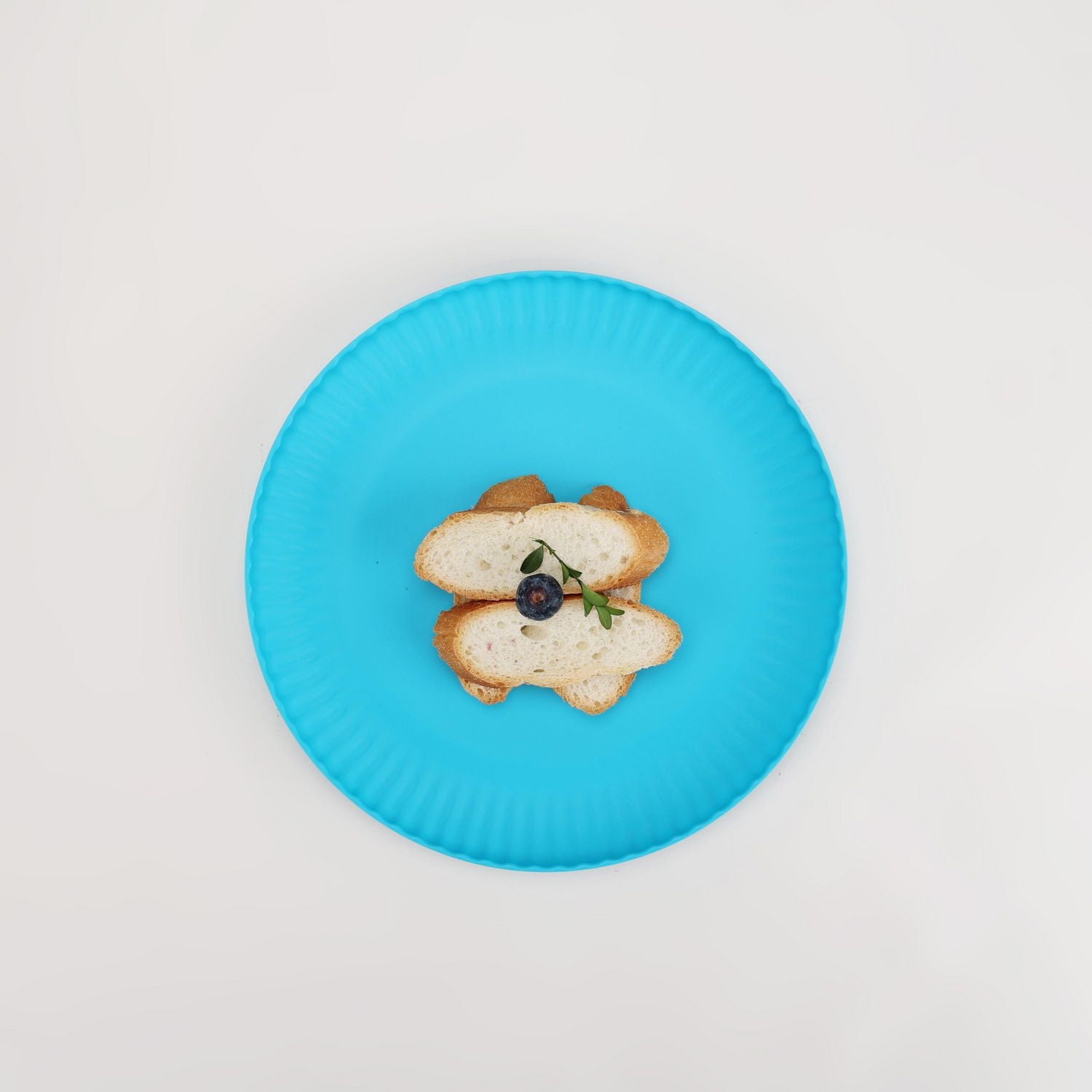 Assiette ronde en polypropylène bleu Mainstays 1 pièce