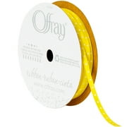 Offray Ribbon, Yellow 1/8 inch Dot Satin Ribbon, 15 feet