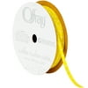 Offray Ribbon, Yellow 1/8 inch Dot Satin Ribbon, 15 feet