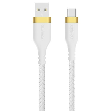 Liquipel Powertek Woven USB-A to USB-C - White