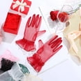 thumbnail image 6 of bestolf Women Ruffle Tulle Gloves Sheer Wrist Gloves Retro Style Wedding Bridal Short Gloves for Prom Evening Cosplay Party Stage Costume (Black ), 6 of 8