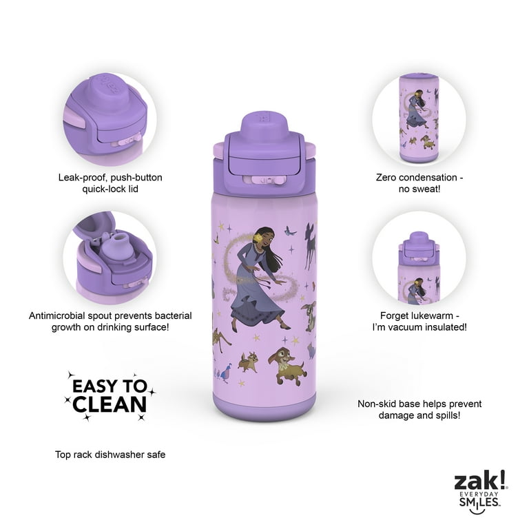 Zak! Bluey Antimicrobial Stainless Steel Double Wall Vacuum Lincoln Straw Bottle - 14 oz