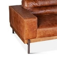 thumbnail image 4 of World Interiors Chiavari Leather Upholstered Sofa in Vintage Cognac Brown, 4 of 8