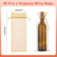 thumbnail image 2 of Uxcell Organza Wine Bags, Gift Wrap Bags Sheer Mesh Wine Bottle Bag Drawstring Pouches for Party Favors Gold, 2 of 7