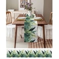 thumbnail image 6 of Hokiten Table Runners 70 Inches Long Dress Scarves, Green Tropical Leaves Farmhouse Coffee/Dining/Kitchen Table Decor, Holiday Table Runner, Country Summer Botanical Palm Leaf 13x70 Inch, 6 of 7