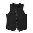 thumbnail image 6 of Men's Tweed Suit Vintage Vest Herringbone V Neck Casual Waistcoat for Wedding Groomsmen, 6 of 7