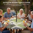 thumbnail image 2 of Round Outdoor Tablecloth with Umbrella Hole and Zipper, Sage Green Ombre Fitted Table Cover with Elastic Edge for 31-35 Inch, Retro Abstract Mottled Geometric Waterproof Patio Tablecoths for Picnic, 2 of 9