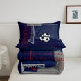 thumbnail image 4 of Football Bedding Set Queen Size Soccer Sports Comforter&nbsp;Sets Teens,Red Blue Ball Gaming Quilt Bed Set Football Court Down Comforter Room Decor with 2 Pillowcases, 4 of 6