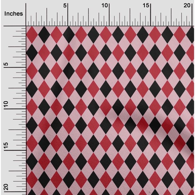 oneOone Polyester Lycra Pastel Pink Fabric Argyle Check Craft Projects Decor Fabric Printed By The Yard 56 Inch Wide