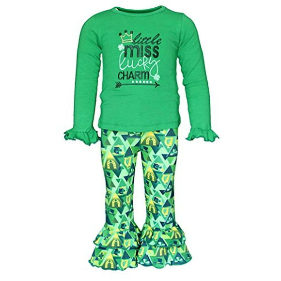 Girls 2 Piece Little Miss Lucky St Patrick s Day Outfit 2t