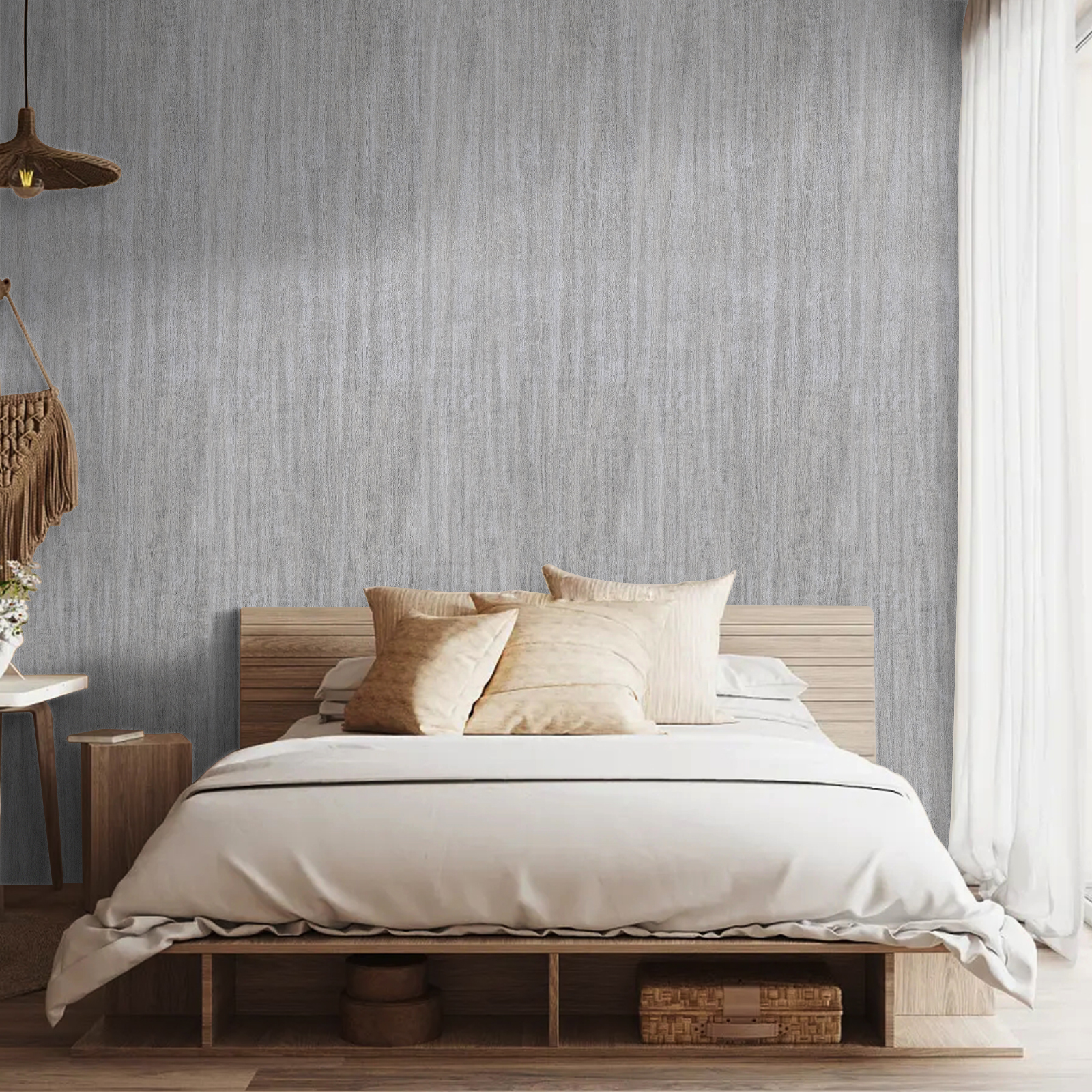 (4 pack) Abyssaly Gray Wood Wallpaper Peel and Stick Wallpaper Self-adhesive Removable Contact Wall Paper Waterproof for Bedroom Living Room Kitchen Shelves Wall 15.7"x 118"