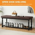 thumbnail image 6 of Craftian Entryway Shoe Storage Bench with Shoe Rack, Brown & Black, 6 of 7