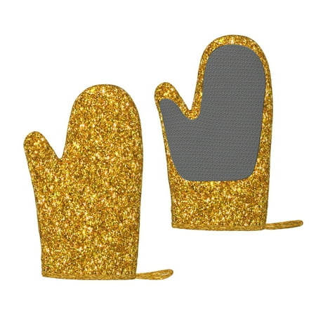 

Matuu Gold Glitter for Silicone Oven Gloves Heat Resistant Grilling Gloves Non-Slip Silicone Oven Mitt Great for Grilling Kitchen and Cooking