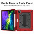 thumbnail image 5 of Dteck Case For iPad Pro 11 2nd Gen 2020 & 1st Gen 2018, Heavy Duty Rugged Drop Proof Shockproof Hybrid Armor Case with Stand Pencil Holder Hand Strap Shoulder Strap, Red+Black, 5 of 8