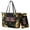 Black-Dragonfly Sunflowers Stars, variant on Dragonfly Print Satchel Purse for Women, Sunflowers Stars Print Shoulder Bag Purse with Adjustable Strap, Waterproof Leather Tote Handbag Set for Travel, Black
