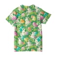 thumbnail image 5 of UngA Girl Easter Shirt Bunny Kids Cute Rabbit Print Tops Tees Funny Short Sleeve Toddler Girl Tshirt (Light Green,4-5 Years), 5 of 6