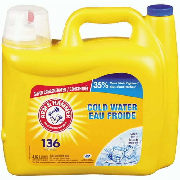 Cold Water Laundry Detergent Liquid Soap, Clean Burst, 136 Loads
