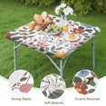 thumbnail image 4 of Pioneer Flower Floral Print Pattern Square Fitted Tablecloth with Elastic Edge,Square Table Cover,Washable Elastic Table Cover for Home Kitchen Party Decor 34"x34", 4 of 6