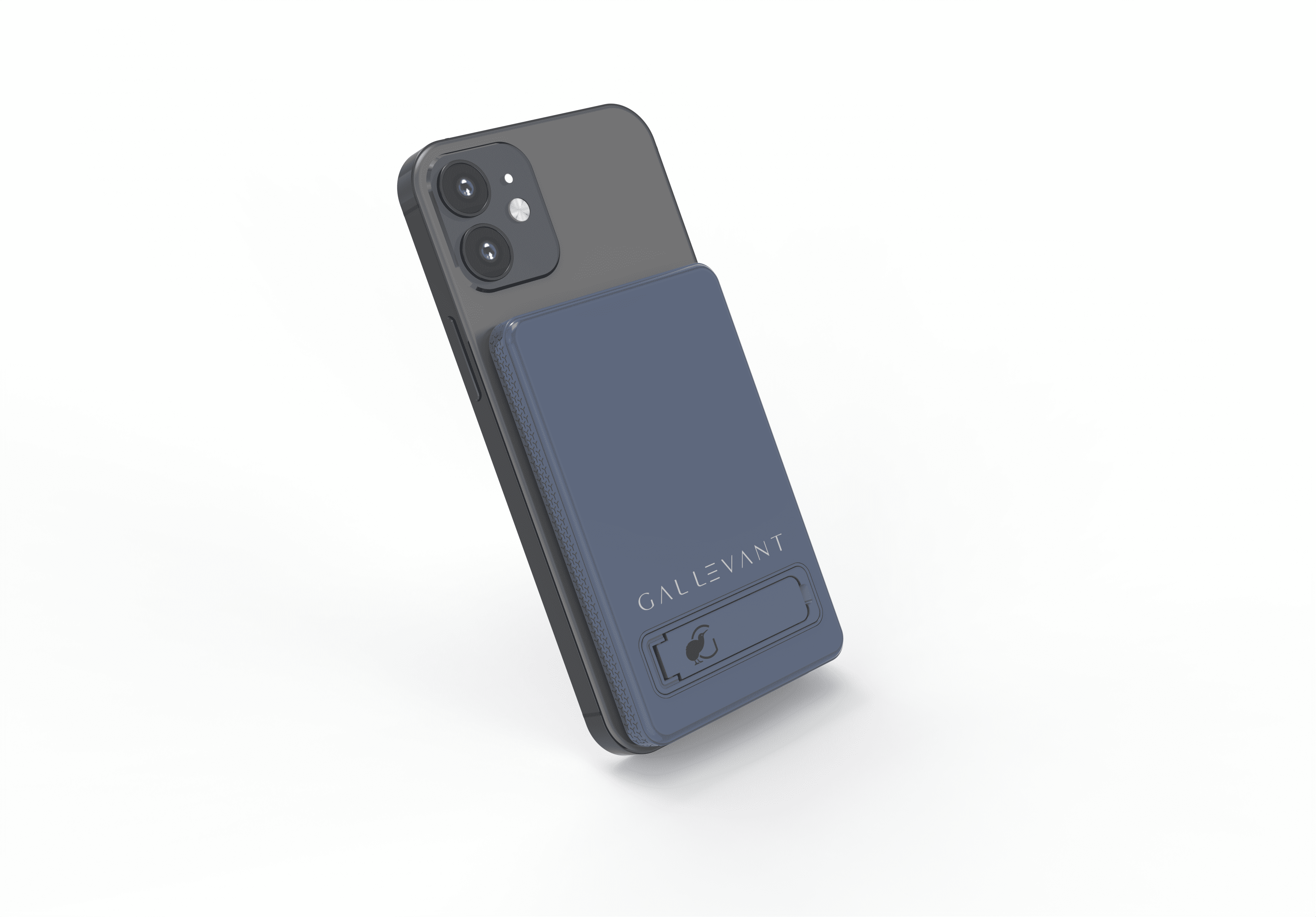Gallevant 5000mAh Magnetic Wireless Power Bank: Compact, Stylish, Multi-Device Charging, with Built-in Kickstand and USB-C Port – Portable, Fast Charging for iPhone & Android, Navy