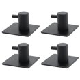 thumbnail image 1 of Stainless Steel Black Robe Towel Holder Hooks Self Adhesive Wall Door Mounted, 1 of 6