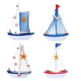 thumbnail image 1 of 4pcs Mini Sailboat Ornament Sailboat Model Home Decor Adornment (Random Style), 1 of 5