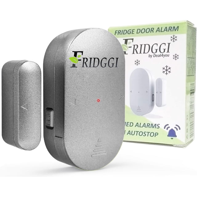 Alarma entreabierta para puerta de refrigerador FRIDGGI, tamaño compacto (gris)