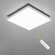 Garwarm Flush Mount LED Ceiling Light Fixture with Remote, 13.4 inch 30W Square Dimmable Surface Mount Ceiling Lamp for Kitchen Bedroom Utility Laundry Closet Room, 3000K-6500K
