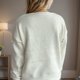 thumbnail image 4 of Suéter de cuello en V para mujer, moda Otoño Invierno, tejido, suelto, manga larga, blusa, cuello en V, suéter para mujer, 4 of 5