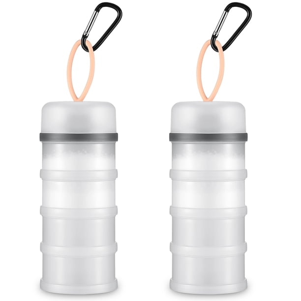 Envase de proteína en polvo Baderke 4, apilable, 4 x 100 ml, blanco