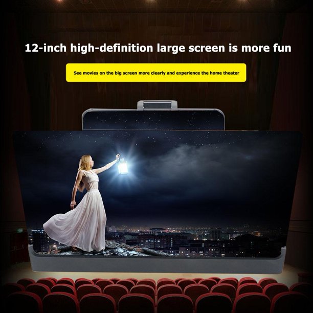 L3 Soporte de amplificación de video ampliado con lupa de pantalla 3D para teléfono móvil de 12 pulgadas