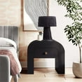 thumbnail image 2 of Maklaine Single Drawer Modern Acacia Wood Nightstand in Black, 2 of 7