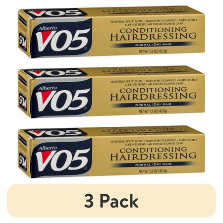 (3 pack) Alberto VO5 Conditioning Hairdressing for Normal and Dry Hair 1.5 Oz | Hair Conditioner for Dry Hair | Alcohol and Sulfate Free Hair Conditioner | Moisturizing Conditioner | Split End Repair