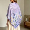 thumbnail image 5 of UJNDER Women's Elegant Silk-like Blend Print Scarf Lightweight Sheer Cover Up Shawl for Adult Daily Wear and Occasions Scarf for Women,Purple_003,One Size, 5 of 6