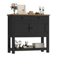 thumbnail image 5 of Homfa Farmhouse Console Table with 2 drawers & 2 door cabinet, Sofa Table Entryway Table with Storage Shelf for living room, Hallway, Black, 5 of 7