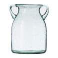 thumbnail image 3 of Flower Vase with Small Handle Clear Glass Vase Double Ear Decorative Handmade Air Bubbles Bluish Color Glass Vase for Centerpiece Home Decor, 3 of 17