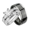 His and Hers Wedding Rings Set Sterling Silver Titanium Matching Bands for Him and Her (10/10)