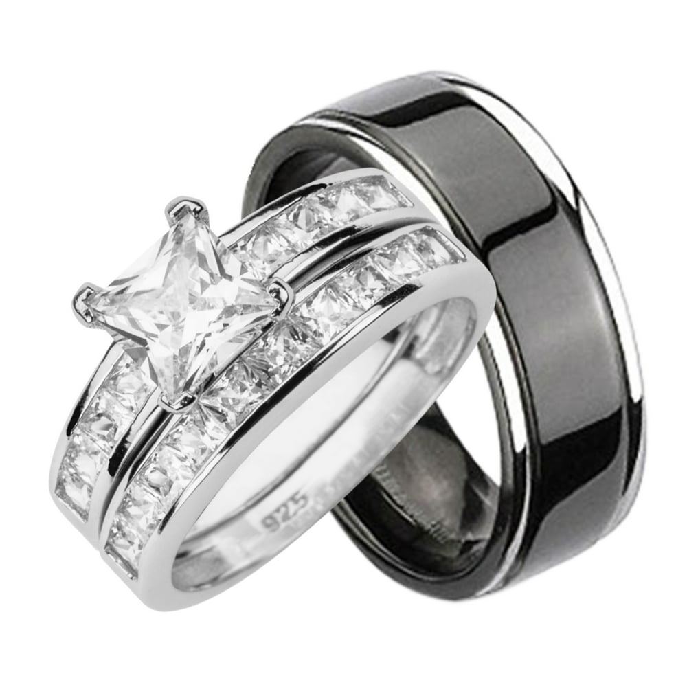 LaRaso & Co His and Hers Wedding Rings Set Sterling