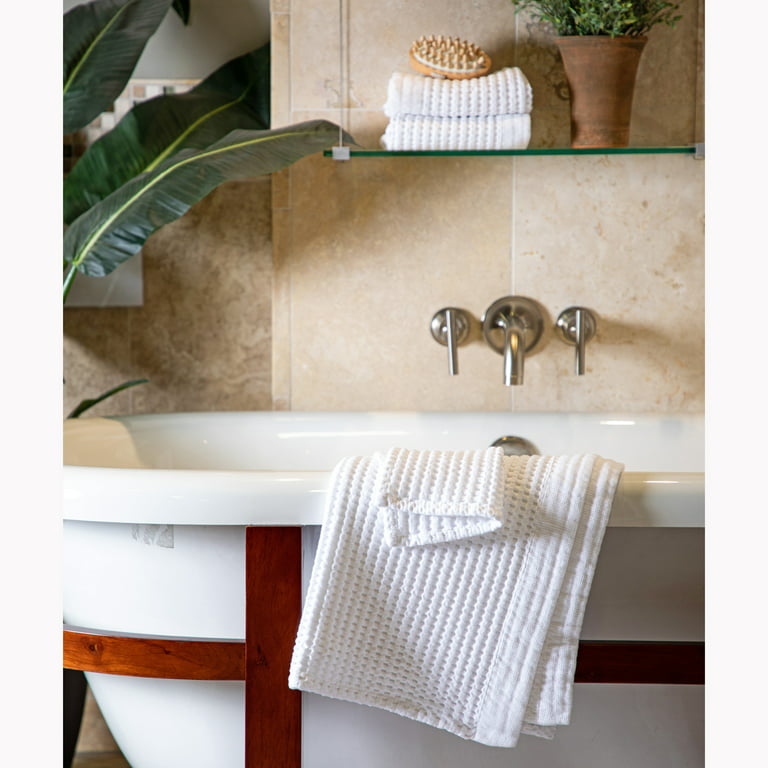 Waffle Weave Bath Towel 100% Natural Soft Thin Cotton Large Ultra
