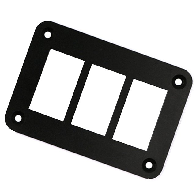 Riwesomey Panel de interruptores, interruptor basculante, carcasa de montaje en Panel, marco de aluminio para coche, motocicleta, barco, 3 agujeros Type3 NO3 Riwesomey VI000932-03