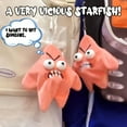 thumbnail image 3 of Grumpy Starfish, Pink Kicking Starfish Plush Pendant, Funny Spoofing For Backpacks, Interactive Doll Ornament, Cute Schoolbag Pendant, Keychain, Suitable For Christmas, Halloween, Birthday Gifts, 3 of 6